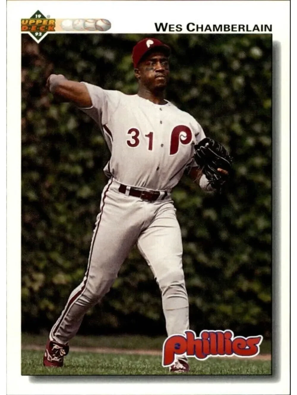 Wes Chamberlain 1992 Upper Deck MLB #347 Baseball Card Philadelphia Phillies
